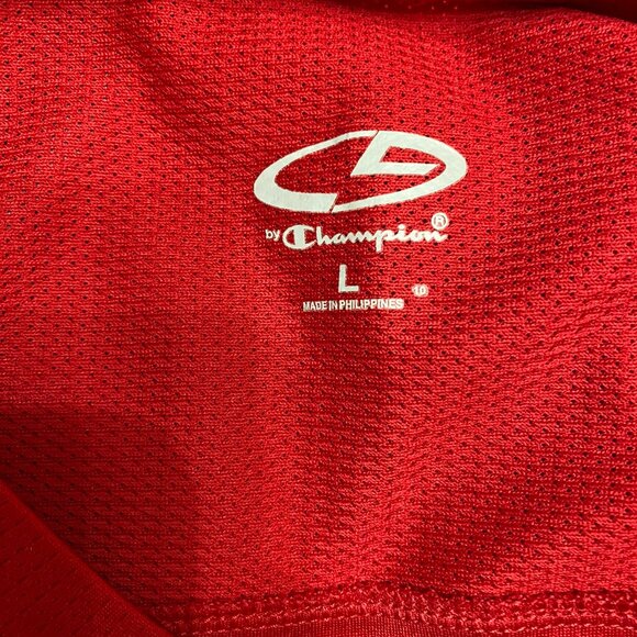 L Red and Grey Mens Sports Shirt by Champion - Picture 3 of 5